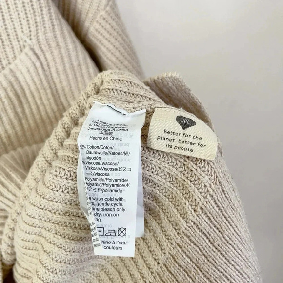 Madewell Thompson Pocket Beige Long Sleeve  Pullover Sweater - Picture 11 of 14